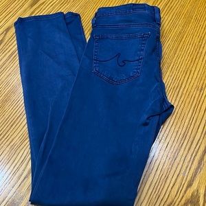 AG Adriano Goldschmied THE PRIMA Mid-Rise Cigarette Pants, size 24, Navy